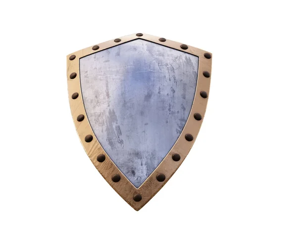 Metal Shield Render White Background — Stock Photo, Image