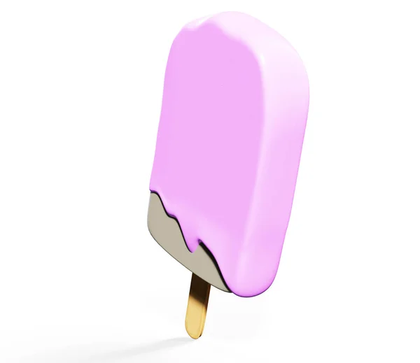 ワッフル3Dレンダリングのアイスクリームの異なる種類 — ストック写真