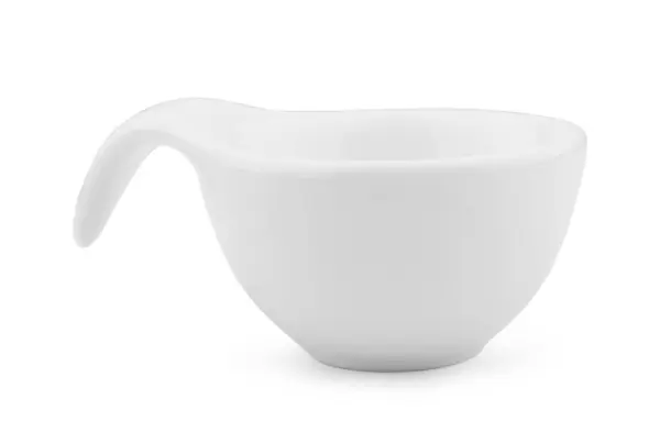 Pusty Ceramiczny Spodek Białym Tle — Zdjęcie stockowe