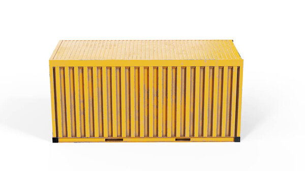 Cargo container front side and back view 3d render