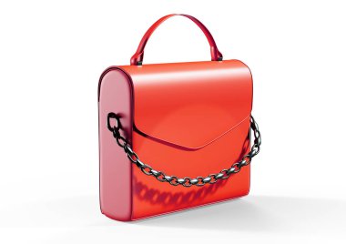 Küçük çanta 3d render beyaz örgü el yapımı el sanatları