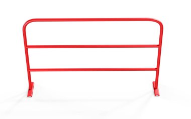 Beyaz ahşap çit 3D görüntüleme beyaz arkaplanda izole edildi