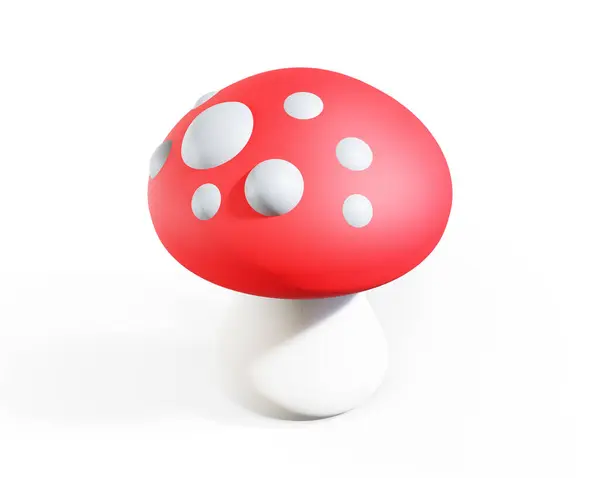 Cartoon Mushroom Red White Amanita Render — Stock Photo, Image