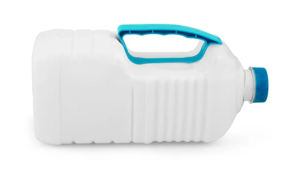 一瓶牛奶 白色底色 装在塑料瓶中隔离 — 图库照片