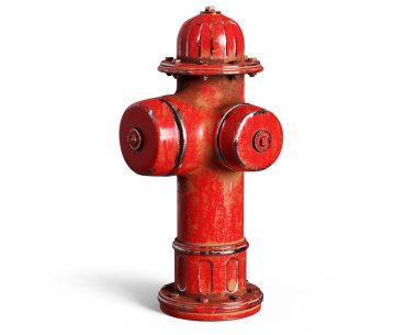 Yangın Hidrant, beyaz arka plan üzerinde izole 3d render 