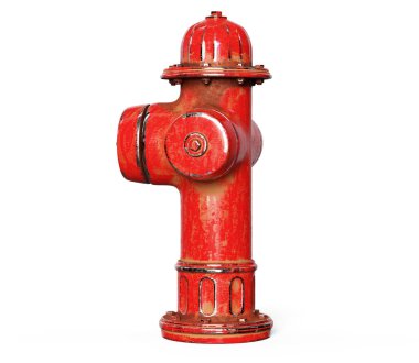 Yangın Hidrant, beyaz arka plan üzerinde izole 3d render