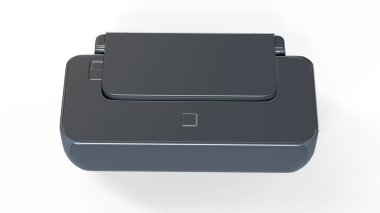 Modern siyah çok fonksiyonlu yazıcı 3D oluşturma
