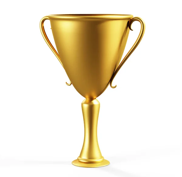 Golden Champion Cup Isolated White Clipping Path Included Render — Stock Photo, Image