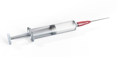 testosteron propiyonat şırınga ile 3D render