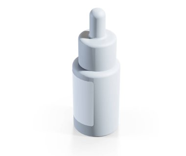 Mavi düz bir yüzeyde makro su damlası. Soyut mavi arkaplan 3d oluşturucu