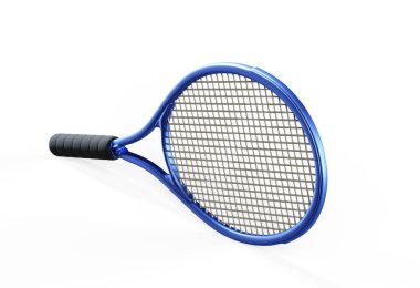 Beyaz 3D renkte tenis raketi