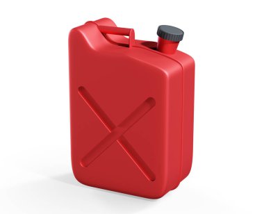 Beyaz arka plan üzerinde 3d render izole kırmızı bidon