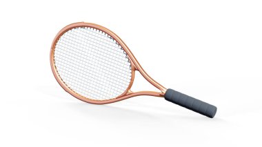 Beyaz 3D renkte tenis raketi