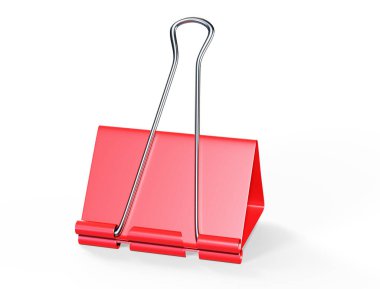 Tablo 3d üzerinde metal ataçları olan boş kağıt yığınlarının panoramik görüntüsü