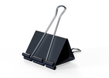 Tablo 3d üzerinde metal ataçları olan boş kağıt yığınlarının panoramik görüntüsü