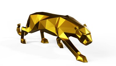 panter 3d görüntüleme beyaz arkaplan izole
