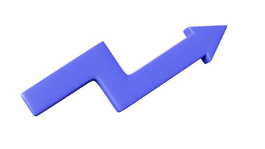 beyaz arkaplanda kırmızı ok 3d oluşturma