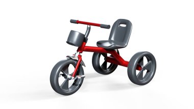 Bisiklet 3 Tekerlek 3 Boyutlu Beyaz Renk