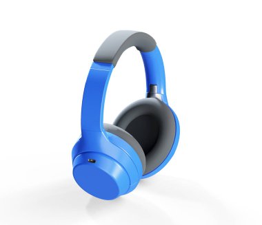 Parlak modern kablosuz kulaklıklar 3D görüntüleme