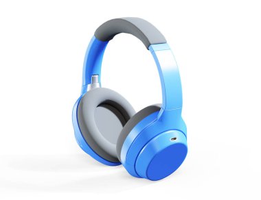 Parlak modern kablosuz kulaklıklar 3D görüntüleme