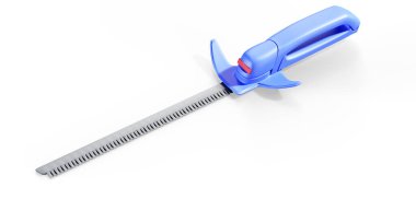 Eski aletler. Marangoz, beyaz 3D renkte izole edilmiş gördü