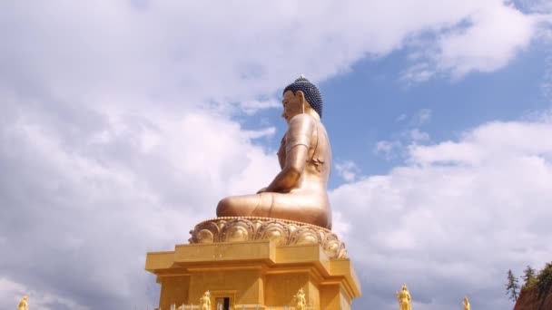 Vista Grande Estátua Buda Dordenma Thimphu Butão Gigantesca Estátua Buda — Vídeo de Stock