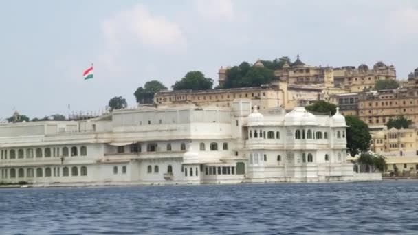 Utsikt Över Lake Palace Sjön Pichola Udaipur Rajasthan Indien — Stockvideo