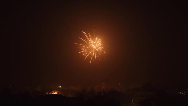 印度Diwali庆典期间天空中的烟火 — 图库视频影像