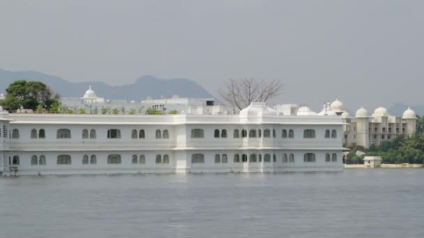 Utsikt Över Lake Palace Sjön Pichola Udaipur Rajasthan Indien — Stockvideo