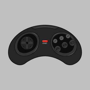 Işık arkaplanındaki Retro siyah joystick denetleyici oyun alanı, bir vektör illüstrasyonu