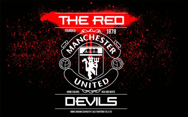 Club Football Logo Manchester Uni Manchester Royaume Uni Typographie Graphisme — Image vectorielle
