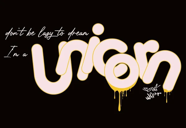 Tričko Grafické Slogan Tee Print Design Unicorn Urban Typography Street — Stockový vektor