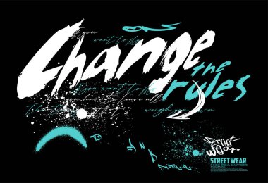 Kentsel metin, tişört izi kalıplarını sıçratıyor. t-shirt grafikleri vektör illüstrasyon tasarımı, tipografi sokak sanatının graffiti sloganı t-shirt baskısı.