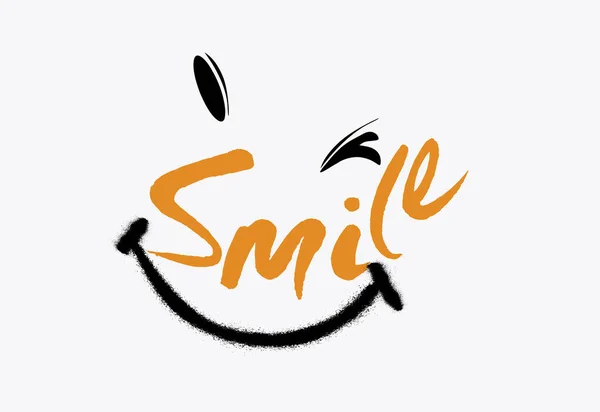 Graffiti Urban Street Art Style Smiling Emoji Drawing Text Grunge — Stock Vector