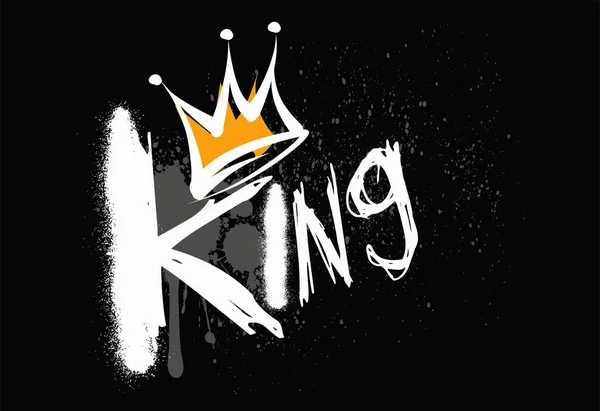 Abstractos Elementos Letras Graffiti Callejero Con Grunge Sprayed King Font — Vector de stock