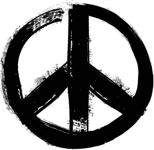 Yazısı Barış Yanlısı Barış Yanlısı Hippi Sembolü Beyaz Arkaplanda Yazısı — Stok Vektör