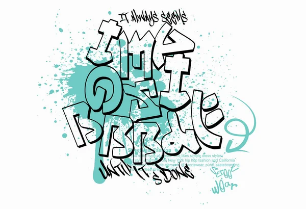 Arte Graffiti Tipografía Street Art Graffiti Imposibble Slogan Print Spray — Archivo Imágenes Vectoriales