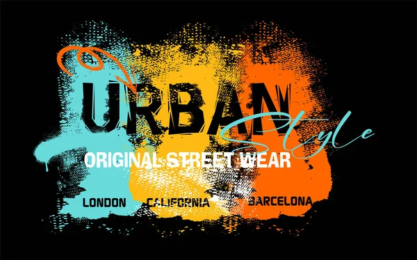 Grunge vintage desenli sokak giyimi, tipografi sokak sanatı grafitisi, tişört ya da sweatshirt, poster, web sitesi, tişört baskısı desenleri hakkında tipografik arka plan,