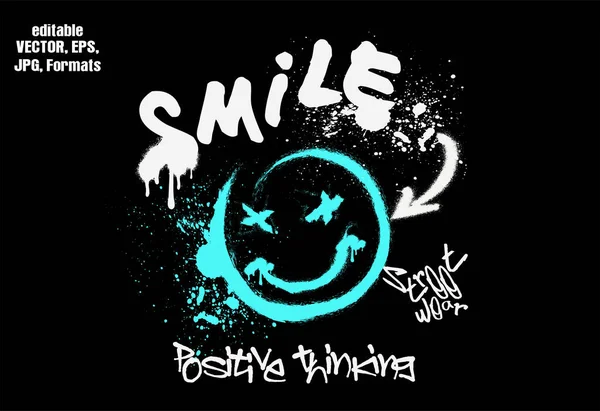 Sprey efektli tipografi sokak sanatı grafitisi sloganı, şehir tipografisi sokak sanat grafiti sloganı, tipografi hipster sokak sanat grafitisi sloganı, sanat grafitisi tarzı slogan, tişört, poster veya sweatshirt, tekstil için