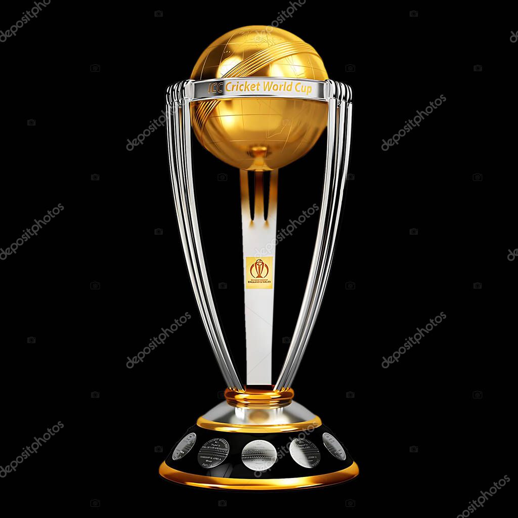 Cricket Trophy 3d rendering illustration.