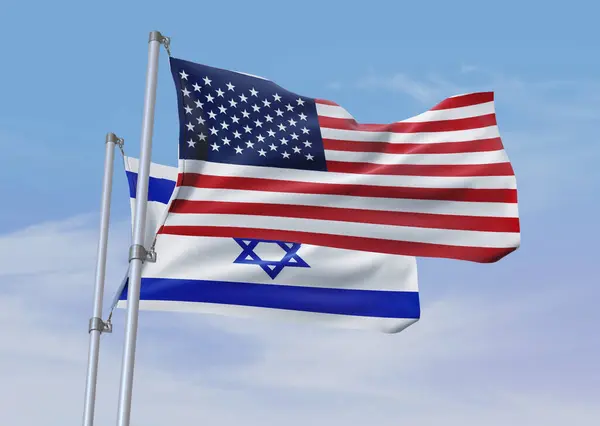 Amerikan ve İsrail birlikte bayraklar