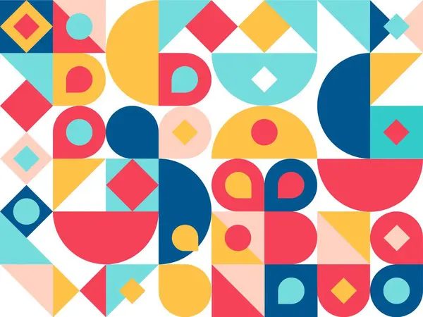 Modern renkli geometrik şekiller, geometri grafikleri ve soyut vektör arkaplanı 
