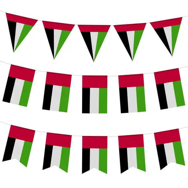 BAE Flag Buntings beyaz arkaplanda izole edildi.