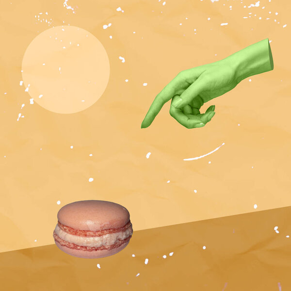 "Sweet Food Creative Art Collage". Большой флайерский дизайн. Текстурированный фон.