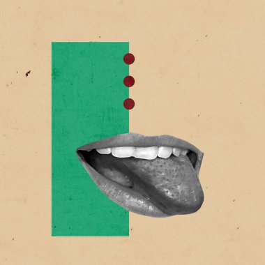 Yaratıcı Sanat Kolajı Popüler Pop Biçim Simgesi Poster Posteri Modern Doku Kopyalama Arkaplanı Boşluğu 