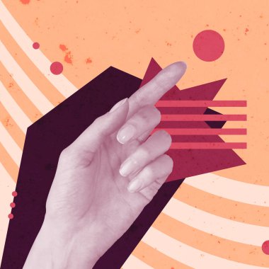 Retro Renkler Yaratıcı Sanat Kolajı. Poster Flyer Banner Tasarımı. Geometrik Çizim Sanatı. Klasik Ogange Red Pallete. Boşluk Dokusu Arkaplanı Kopyala. PArty Fun Dans Hupnotik. Yeni Modern Biçim