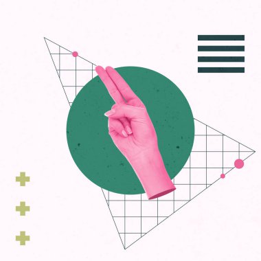 Sanat Yaratıcı Sanat Kolajı. Gerçeküstü Geometrik Sanatlar. Space Doku Arkaplanı Poster Afişi Flyer Reklam Tasarımı Kopyala. Pastel Retro Vintage Rengi. El Ağzı Kavram Montajı. Yeni Modern Wow