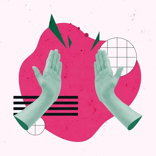 Geometrik Yaratıcı Kavram Sanat Kolajı. Vektör elementleri. İş Dokuları Arkaplan Afişi Poster Posteri Posta Kartı. Motern Trend Moda. People Montage Sumbols. Gerçeküstü Çizim Sanatı.