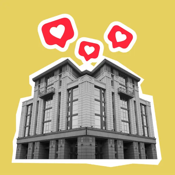 Yaratıcı Sanat Kolajı Popüler Pop Biçim Simgesi Poster Posteri Modern Doku Kopyalama Arkaplanı Boşluğu 