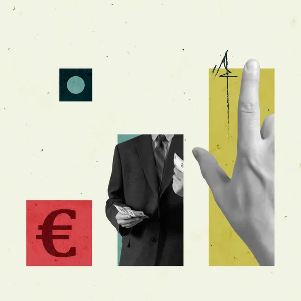 Kripto Para Birimi Yaratıcı Sanat Kolajı Poster Posteri Modern Doku Kopyalama Arkaplanı Boşluğu 